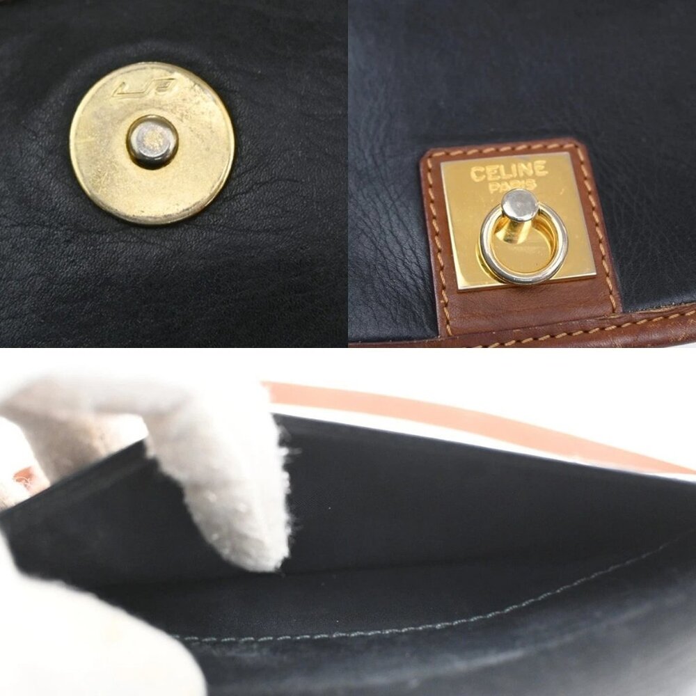 CELINE Ring Logo Shoulder Bag Leather Black Italy GHW 67CA399 - Picture 15 of 15